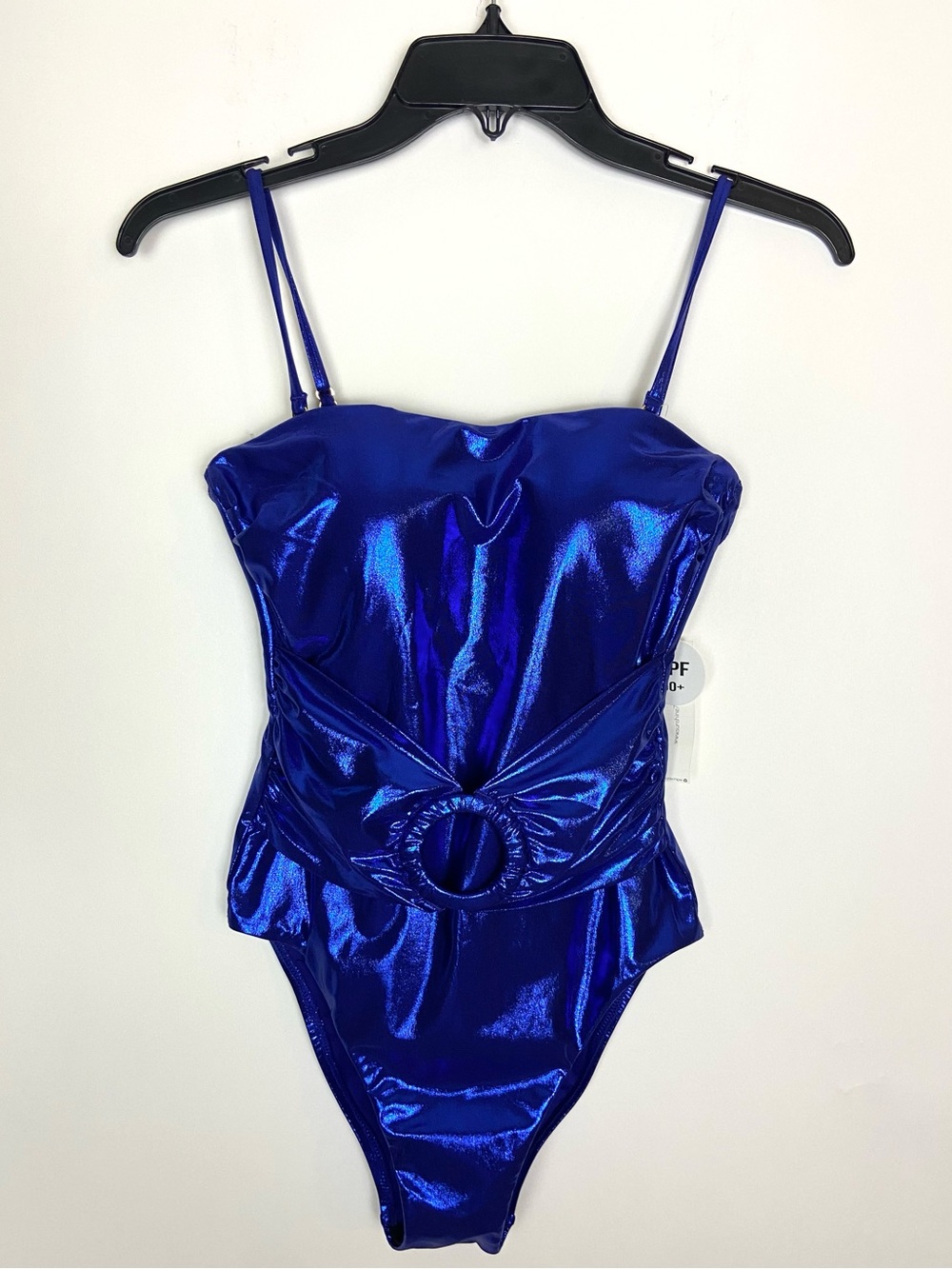 Sunshine 79 High Shine Blue Sparkle Bandeau One Piece Swimsuit Size 6 - Picture 8 of 16